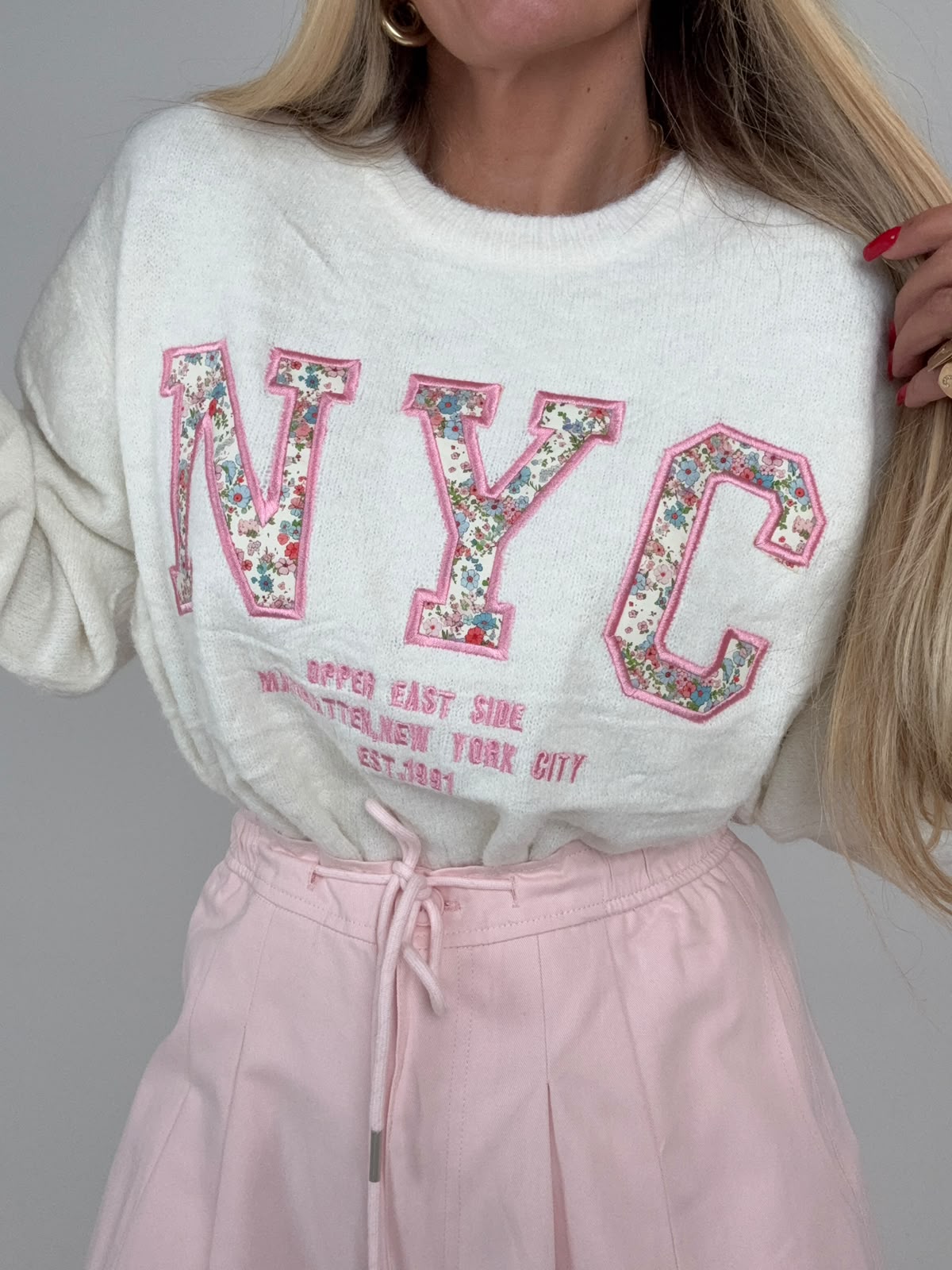 Maglioncino NewYork Flower Bianco ♥