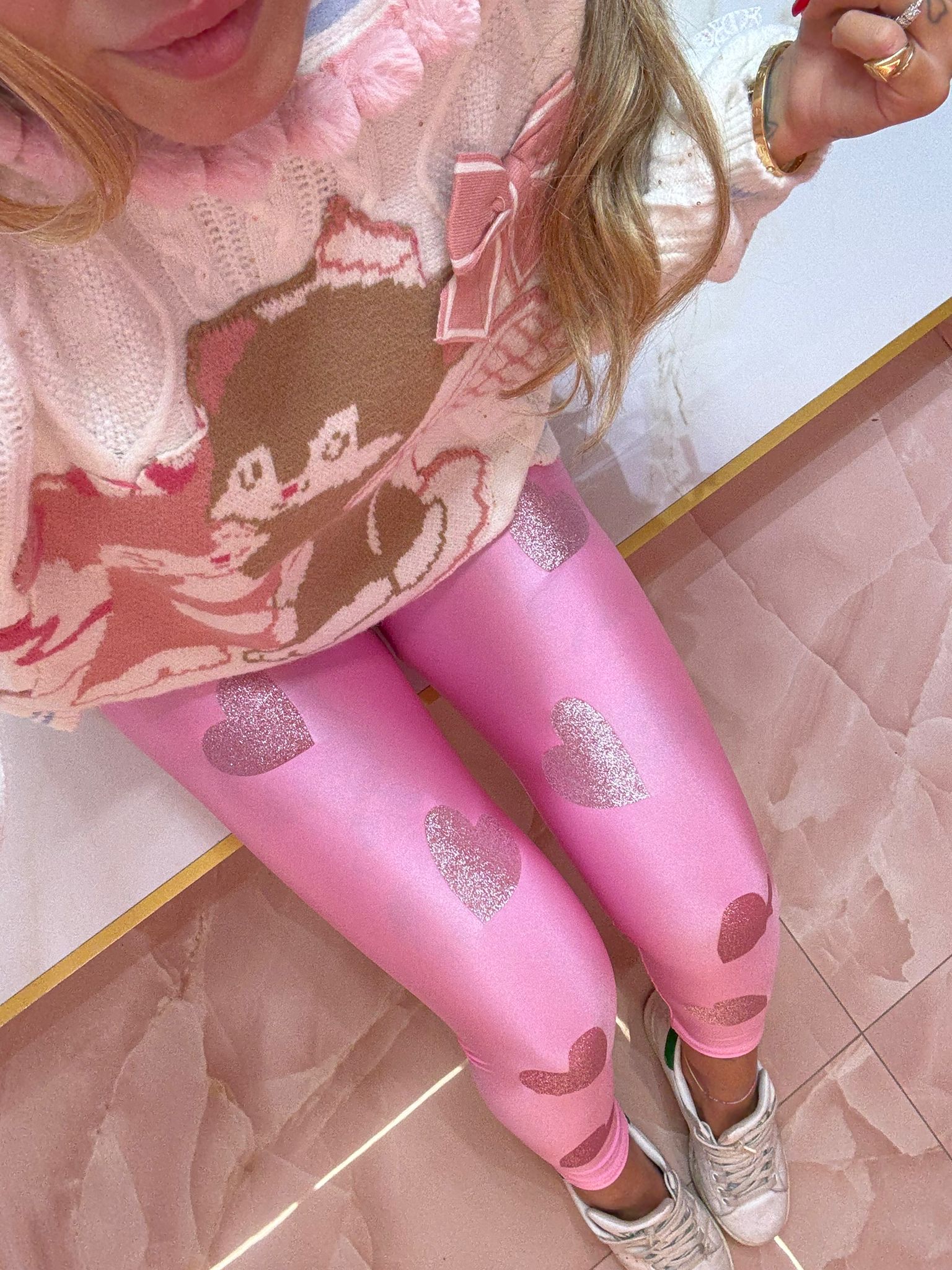 Legging Cuori Rosa Base Rosa ♥