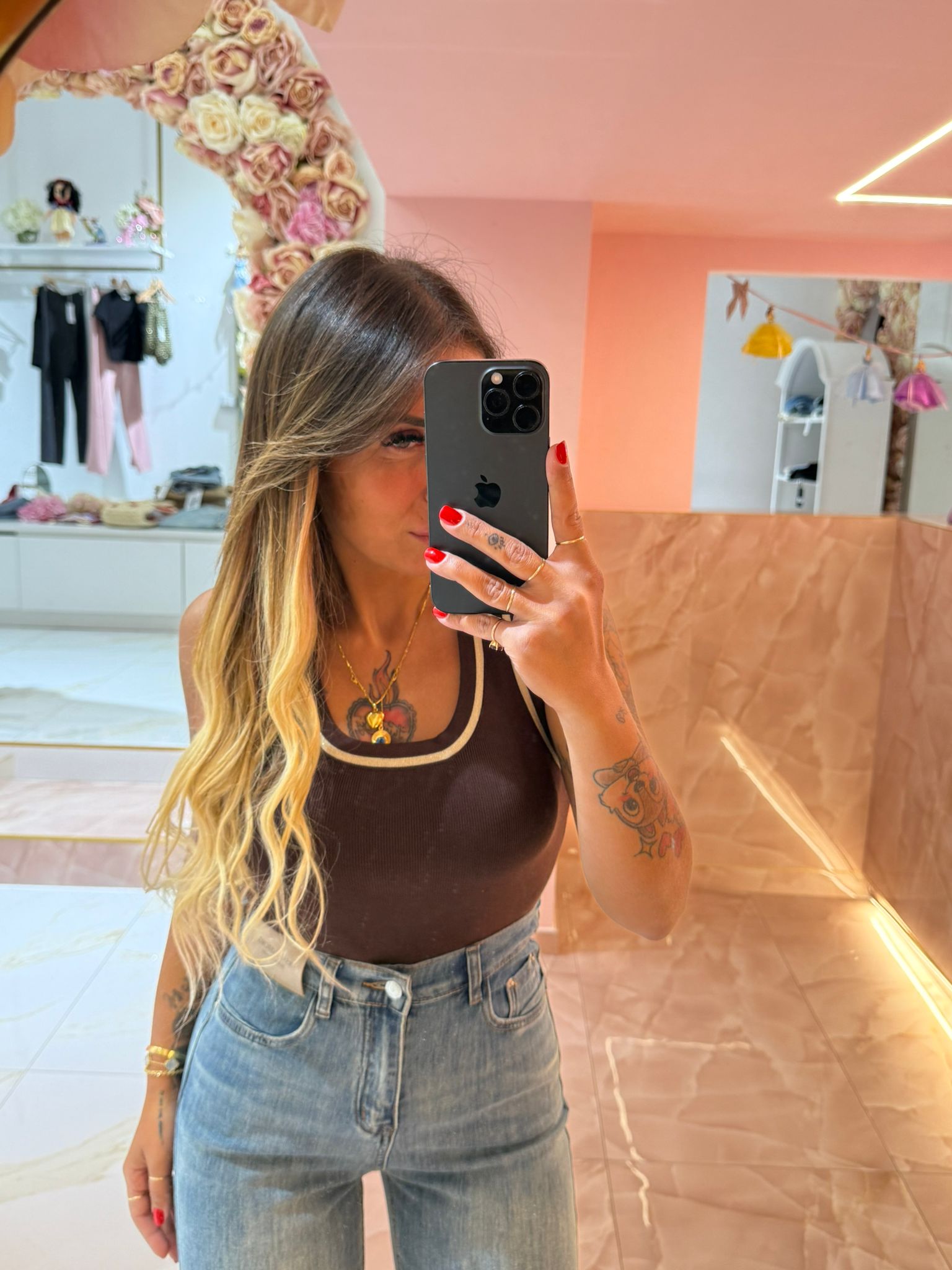 Canotta Riportini Base Marro&