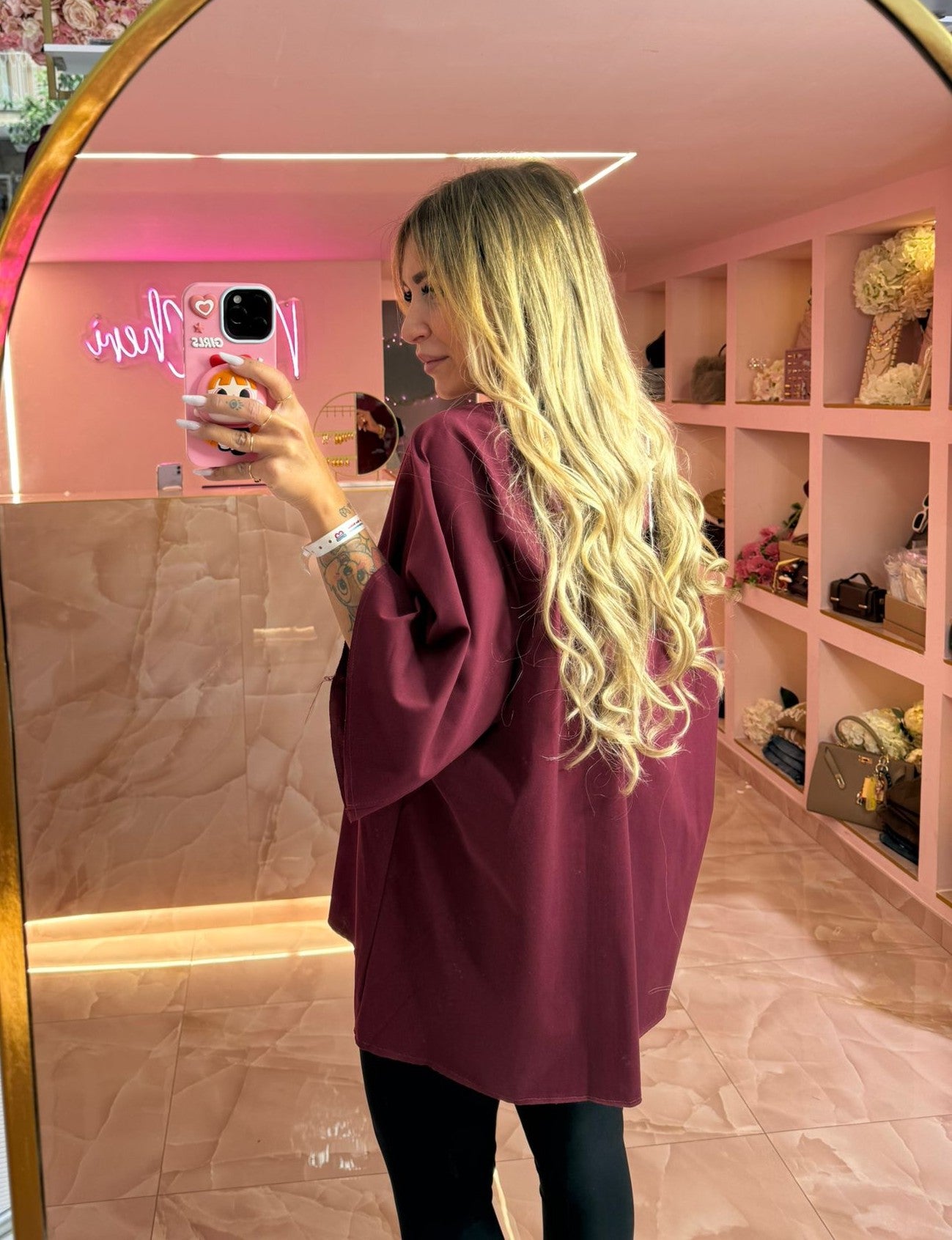 Maxi Shirt Top Bordo&