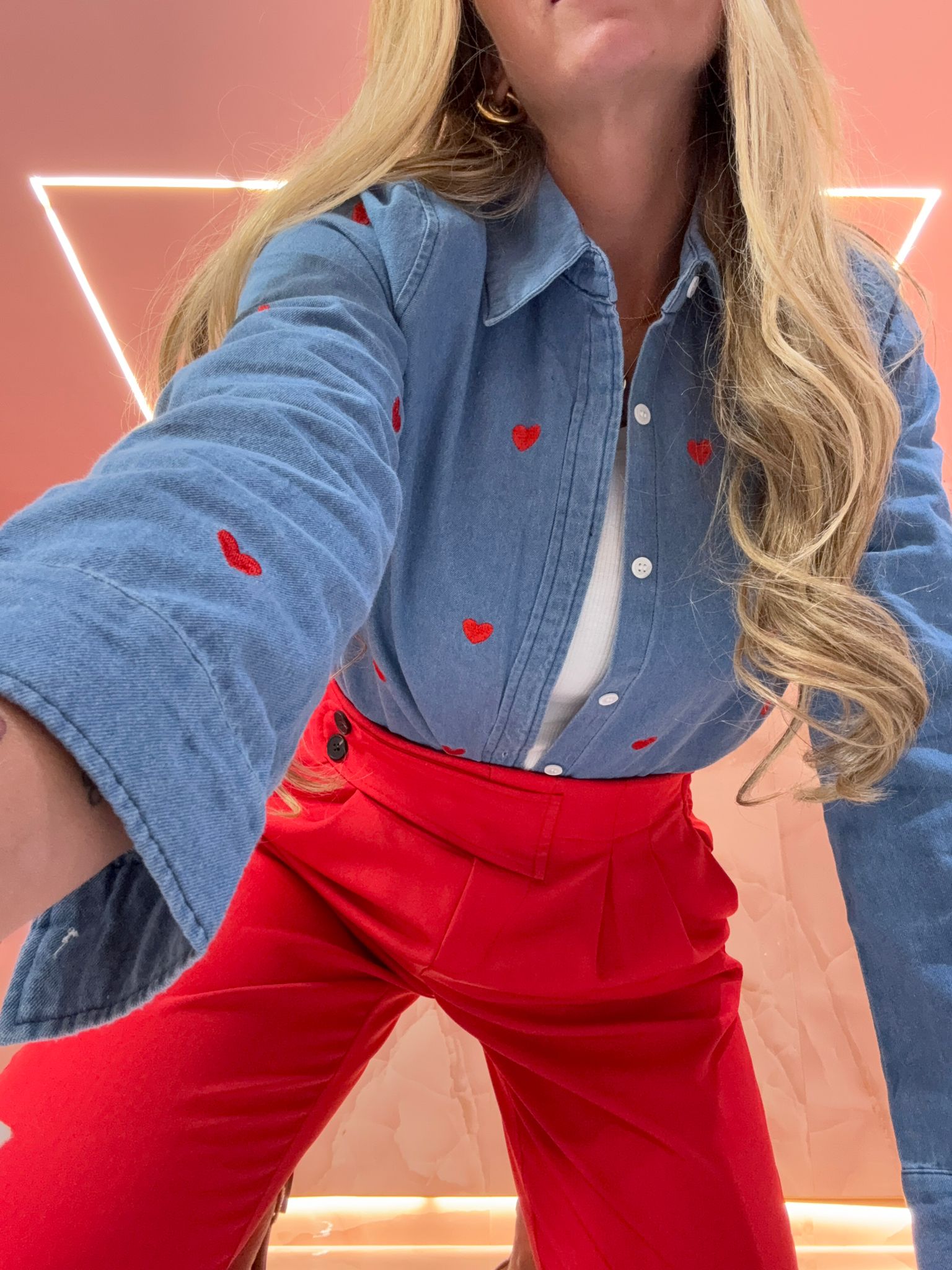 Camicia In Jeans Cuoricini ♥