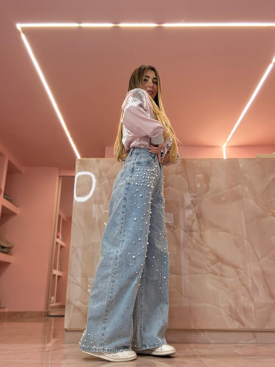Jeans Cascata Di Perle ♥