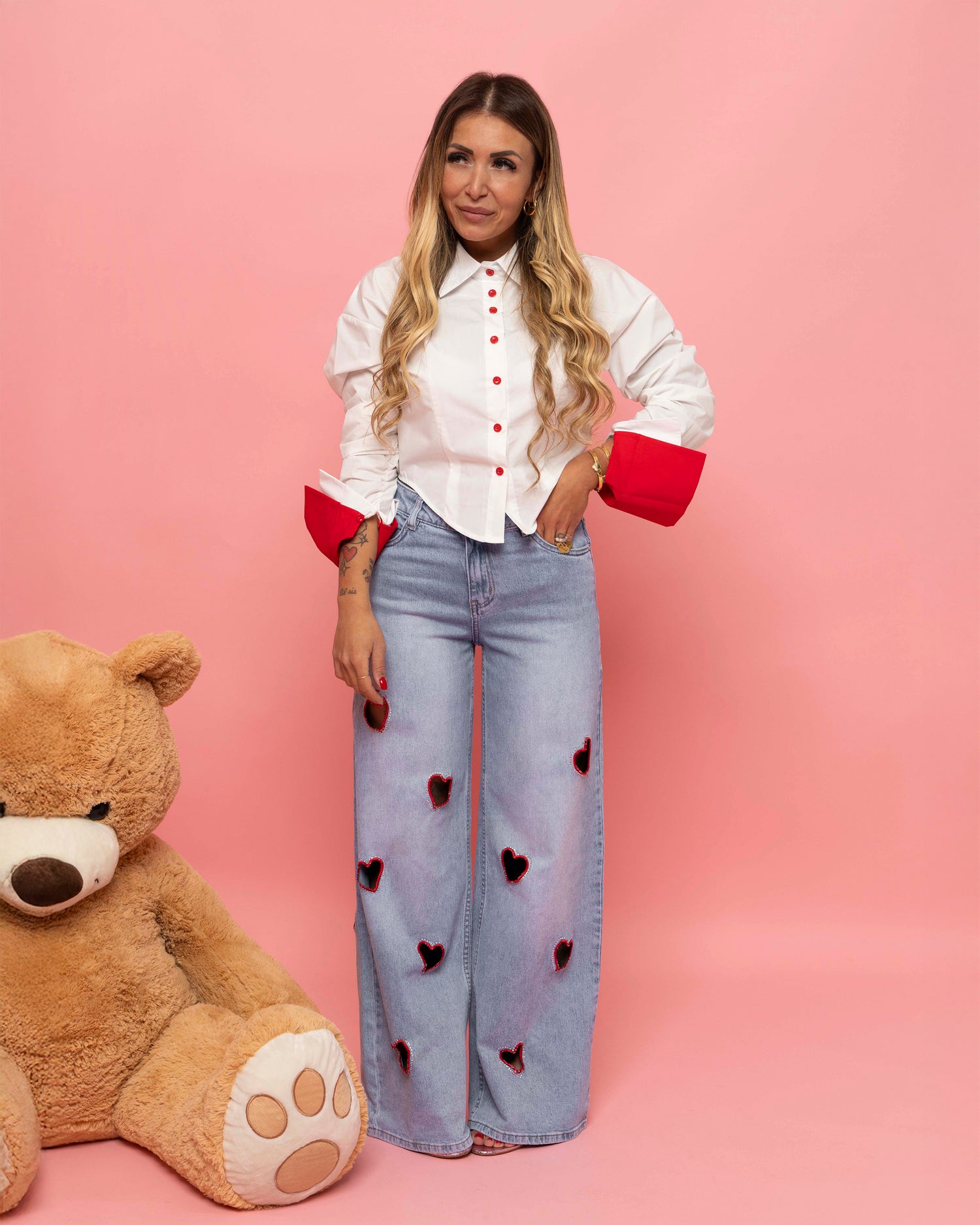 Jeans Cuoricini Con La Pala ♥