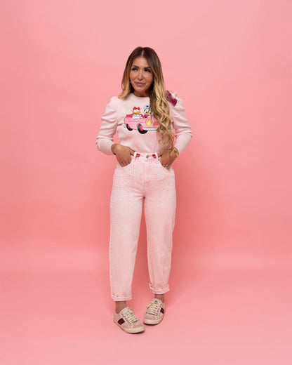 Jeans Soft Light Glitter Rosa ♥