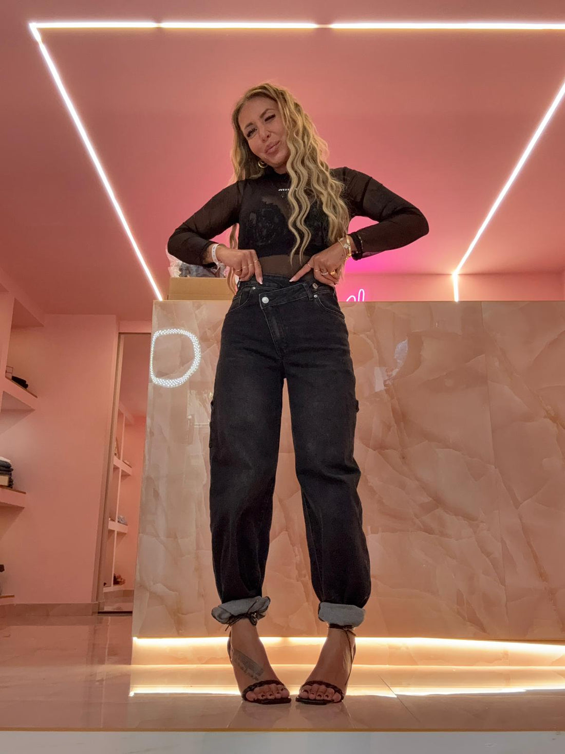 Jeans Asimmetrico Mood Zara Nero ♡