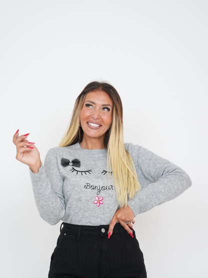 Maglioncino Ti Mando Un Saluto Grigio ♥