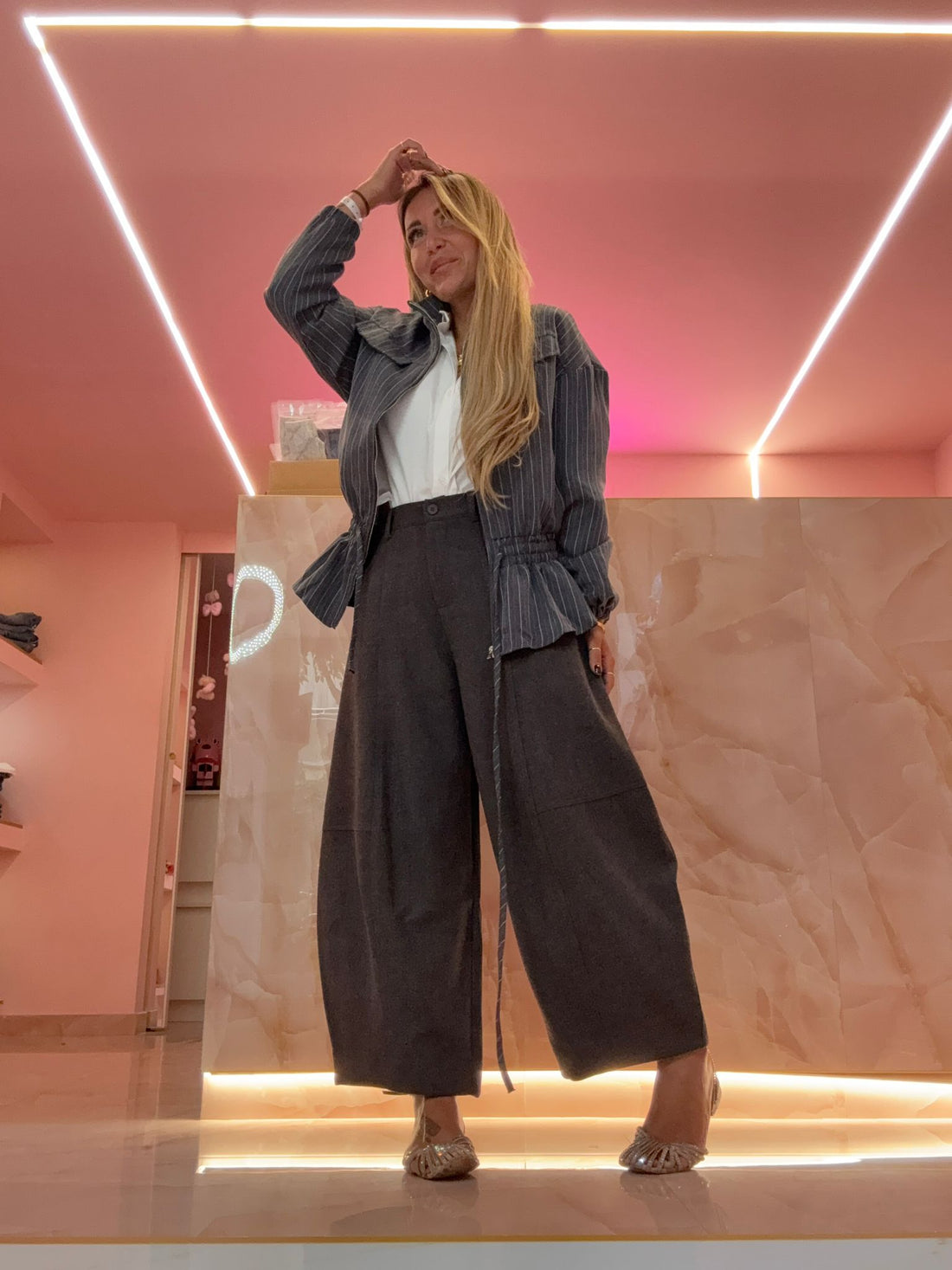 Pantalone Ovetto Perfetto Grigio ♡