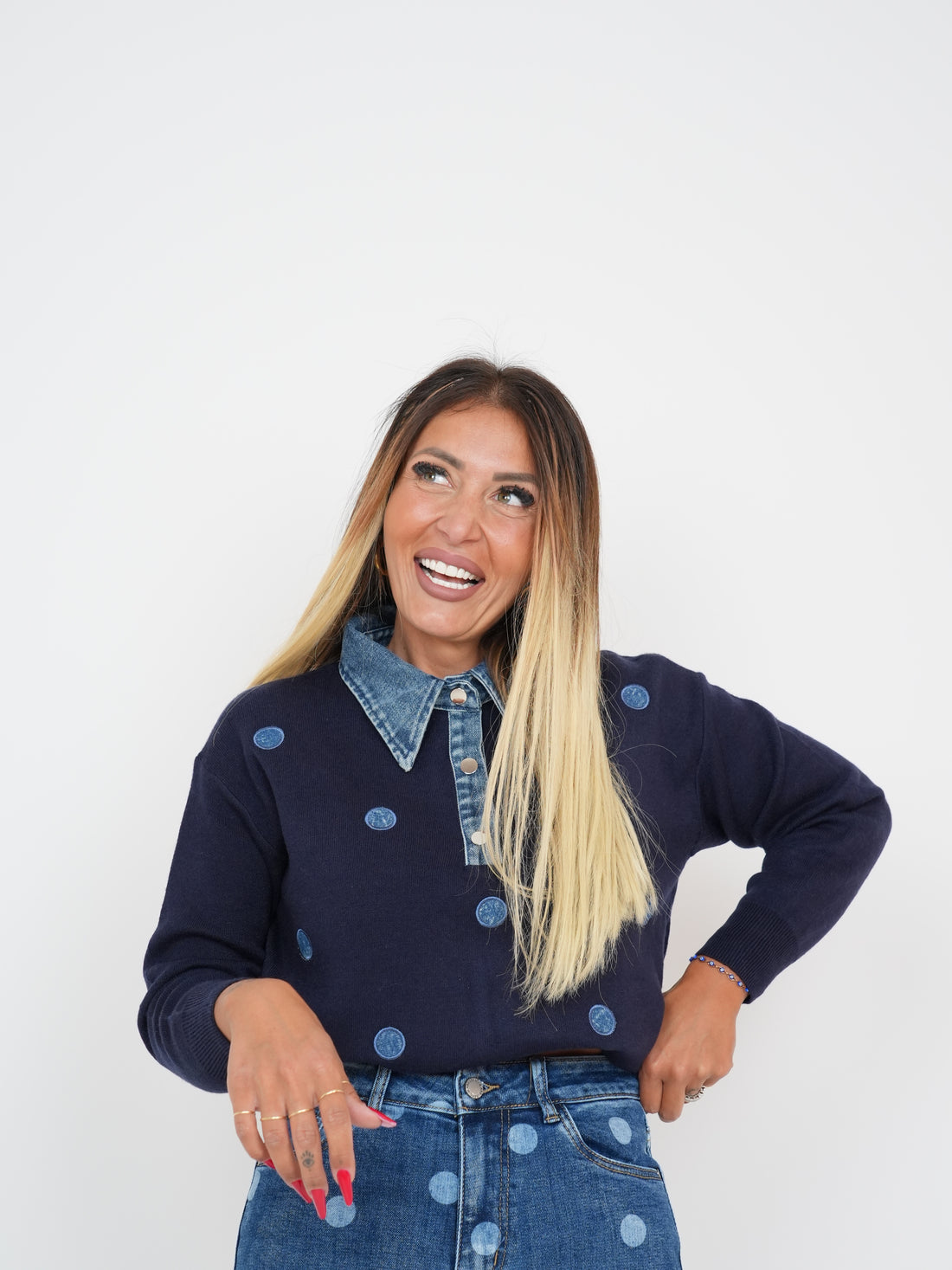 Polo Pois Blu ♥