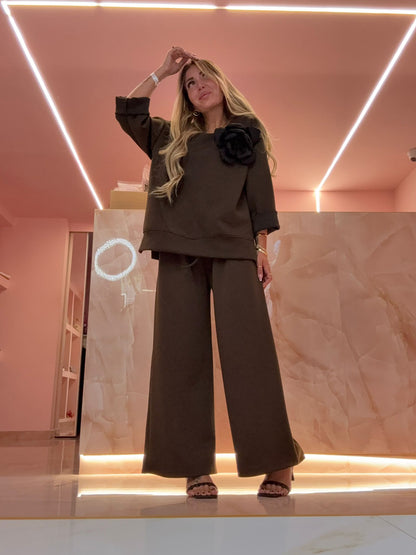 Coordinato Peonia Marrone ♥