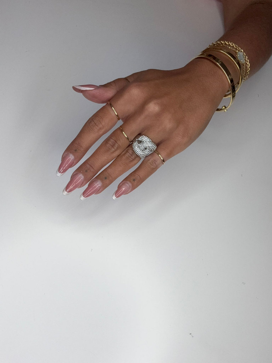 Anello Catena Strass Argento ♥