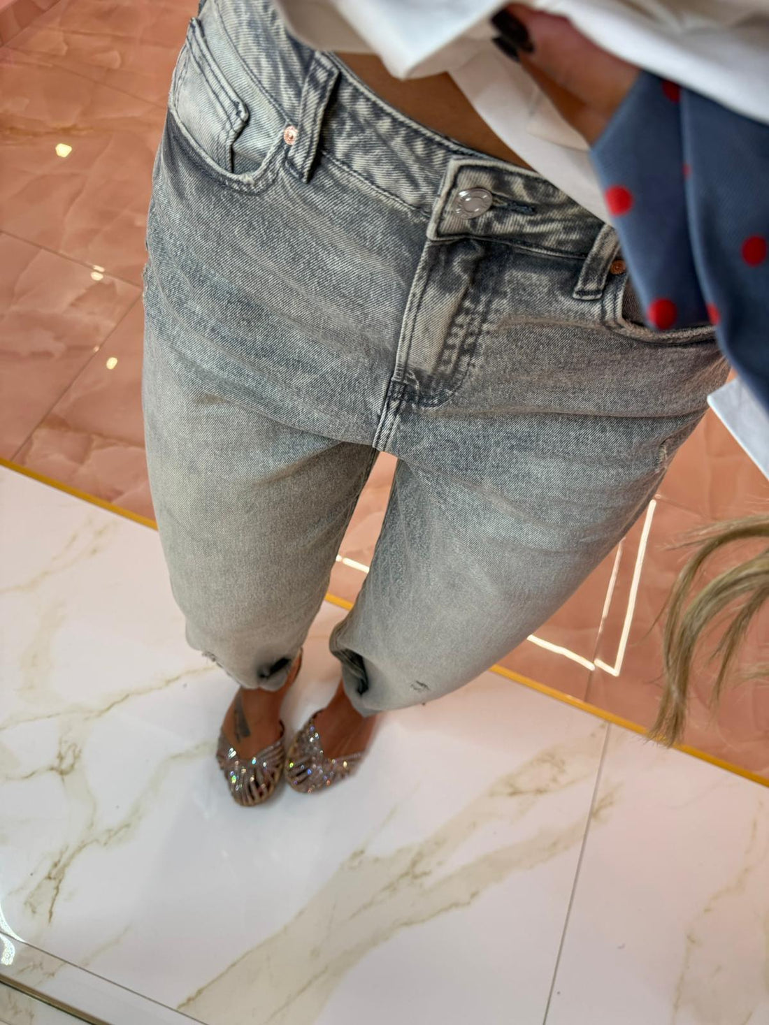 Jeans Mommy Grigio Slavato ♥