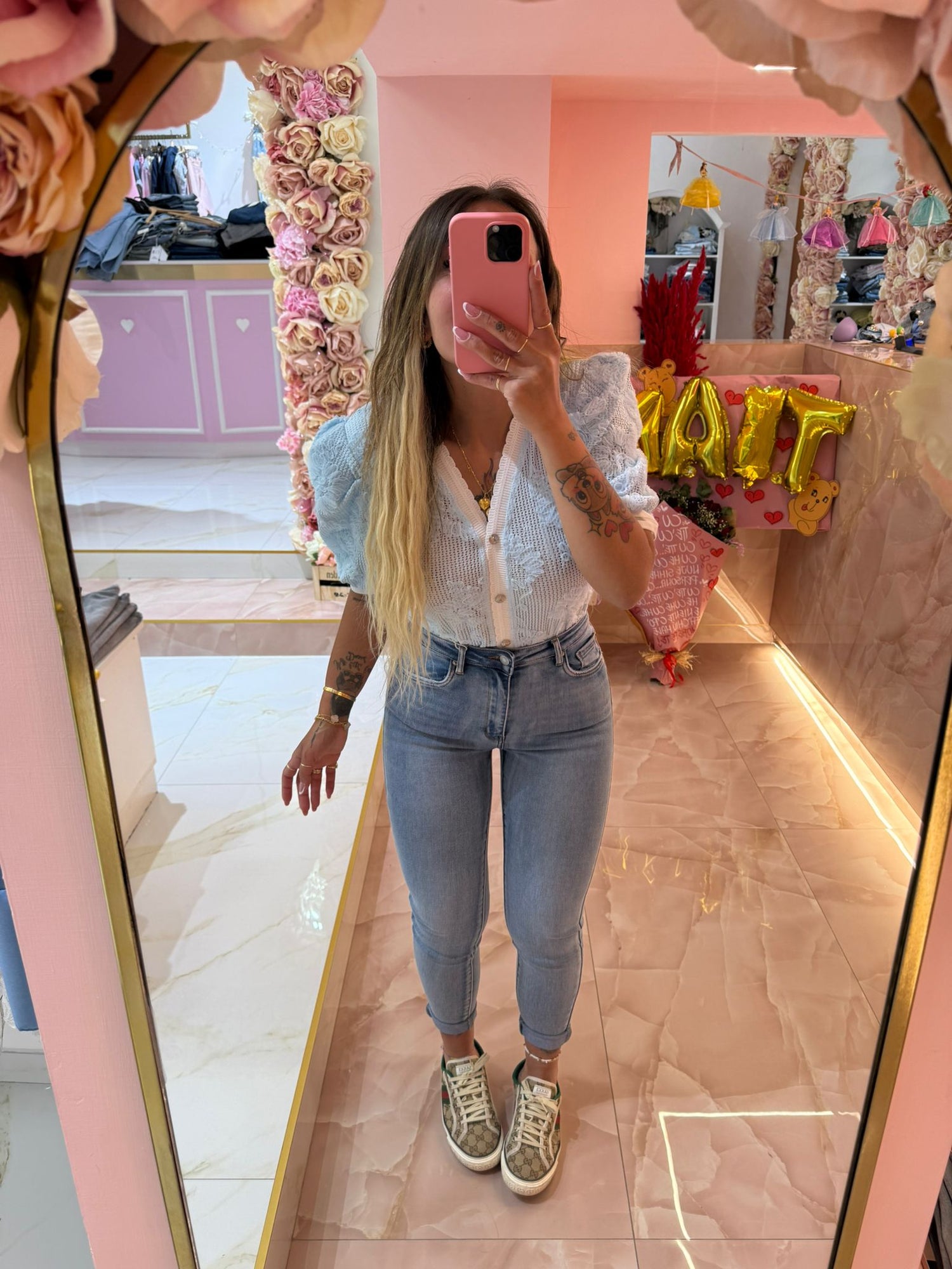 Jeans Skinny Chiaro Bustino Vita ♥