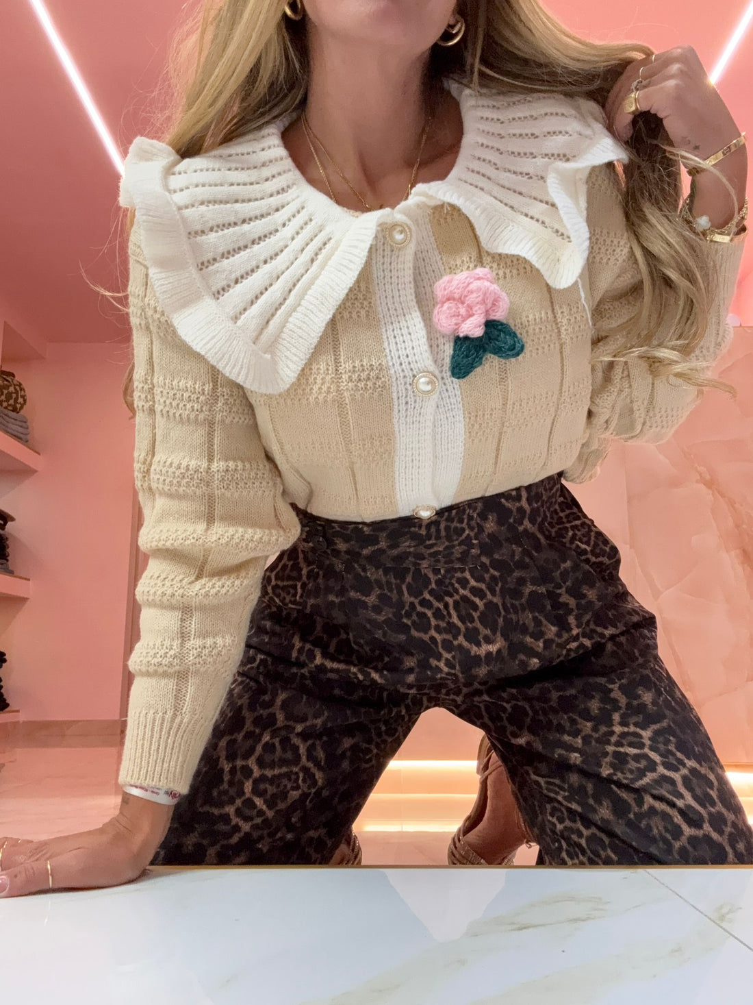 Maglioncino Cardigan Collettone Beige ♥