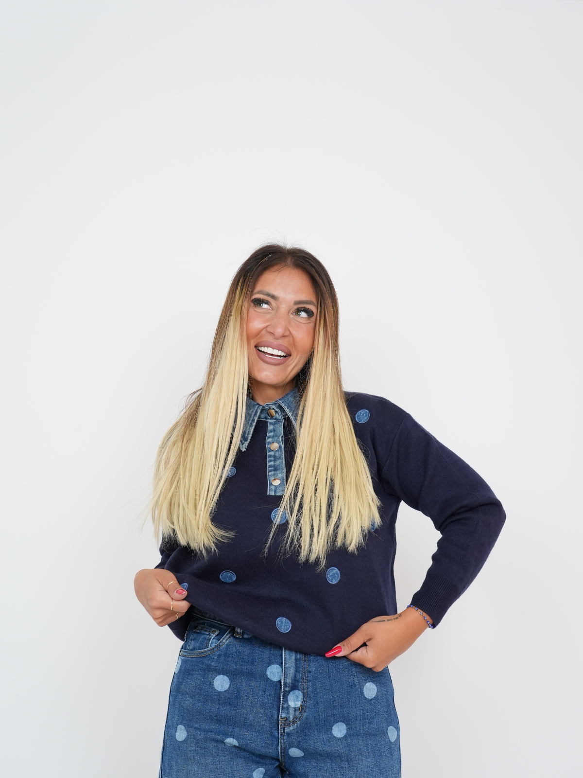 Polo Pois Blu ♥