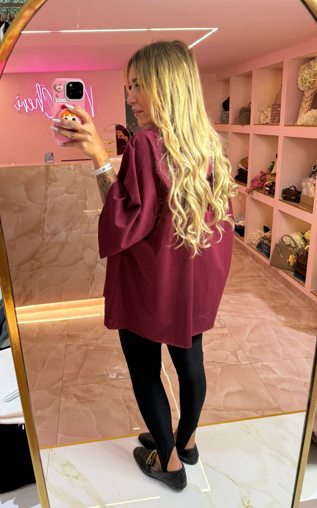 Maxi Shirt Top Bordo&