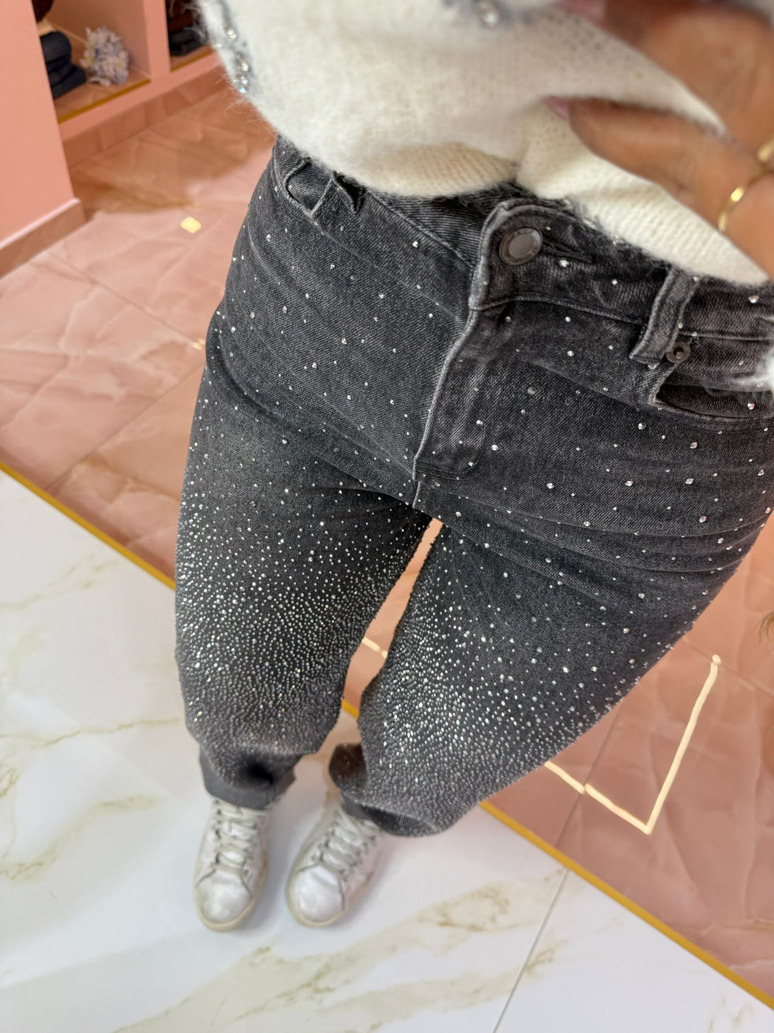 Jeans Microbrillantini Fondo Grigio ♥