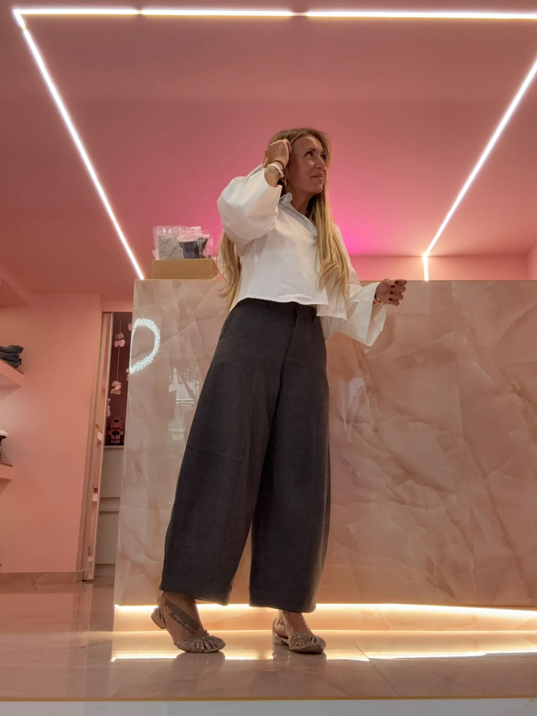 Pantalone Ovetto Perfetto Grigio ♡