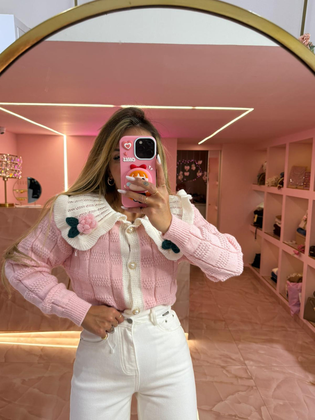 Maglioncino Cardigan Collettone Rosa ♥