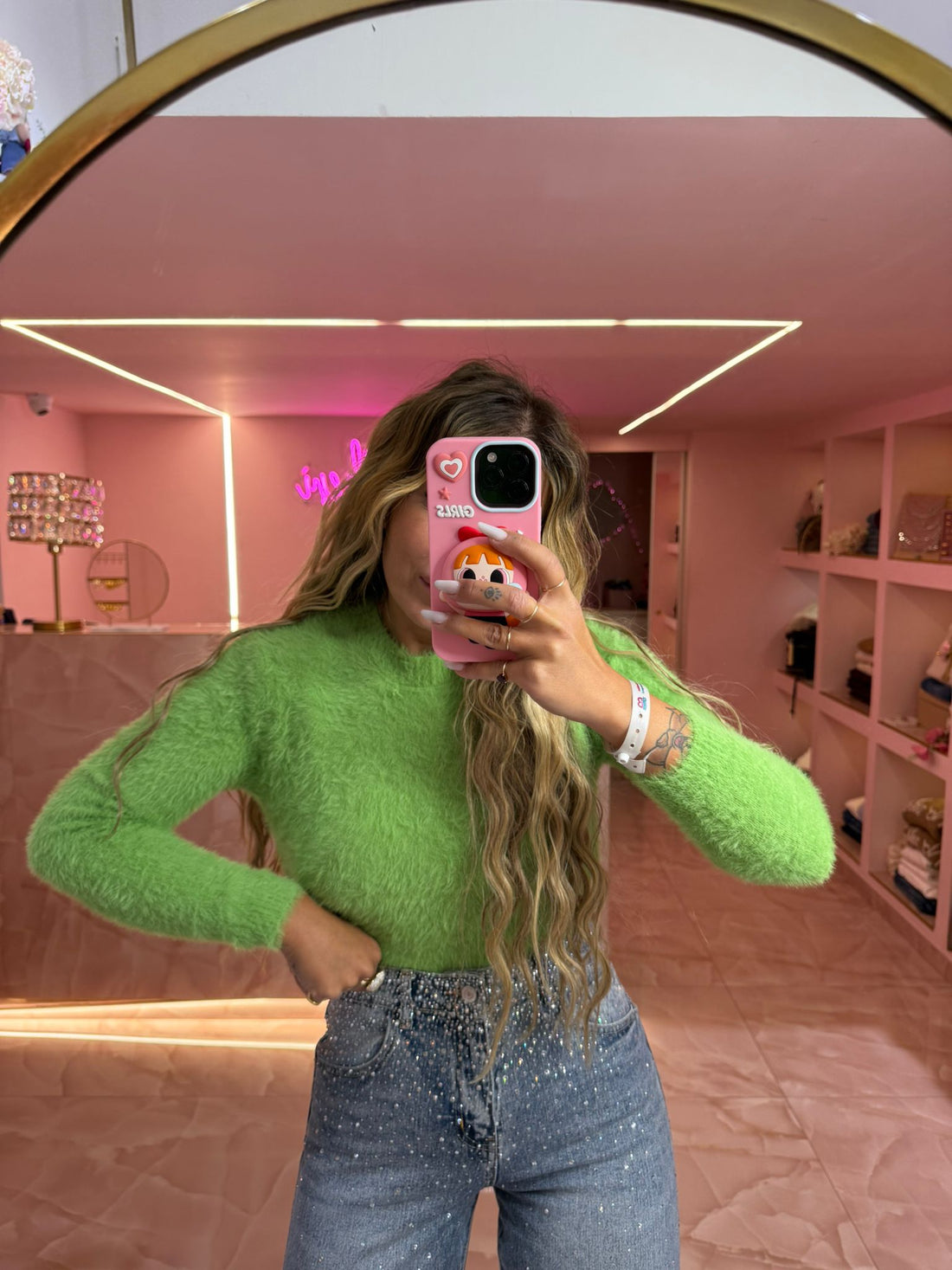 Maglioncino Pelosetto Verde Acido  ♡