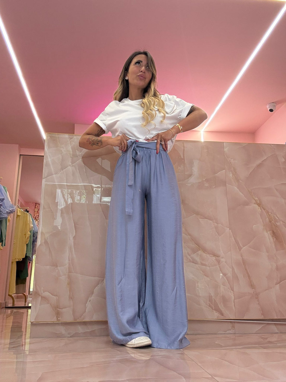 Pantalone Cinturino Palazzo Polvere ♥