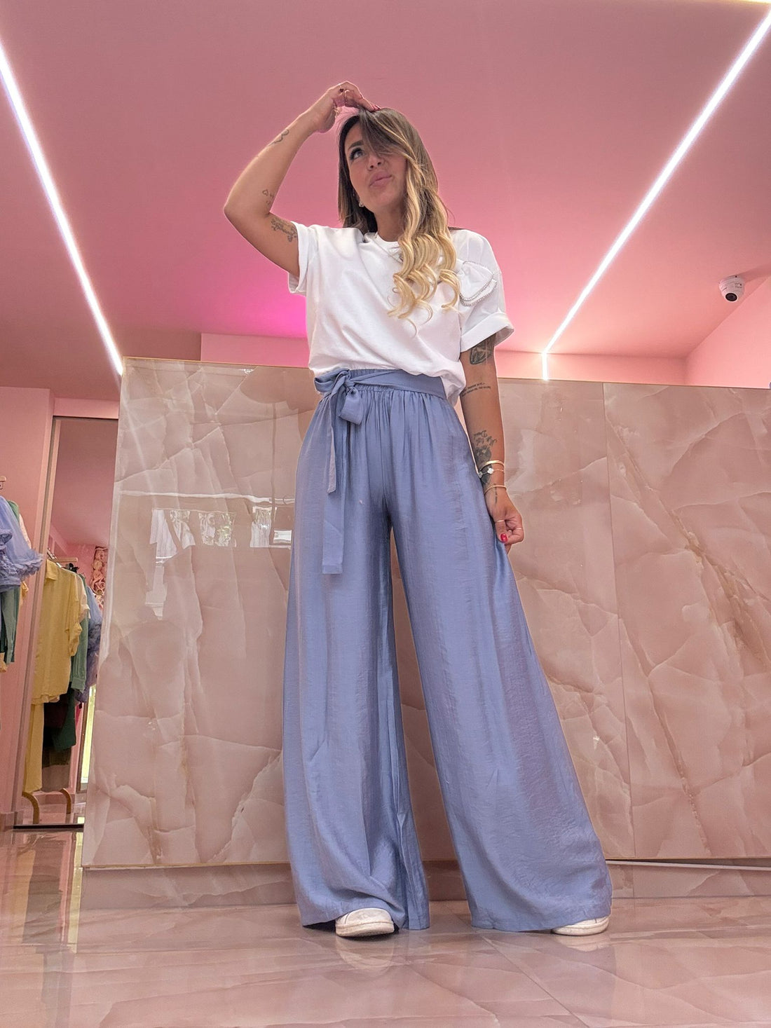 Pantalone Cinturino Palazzo Polvere ♥