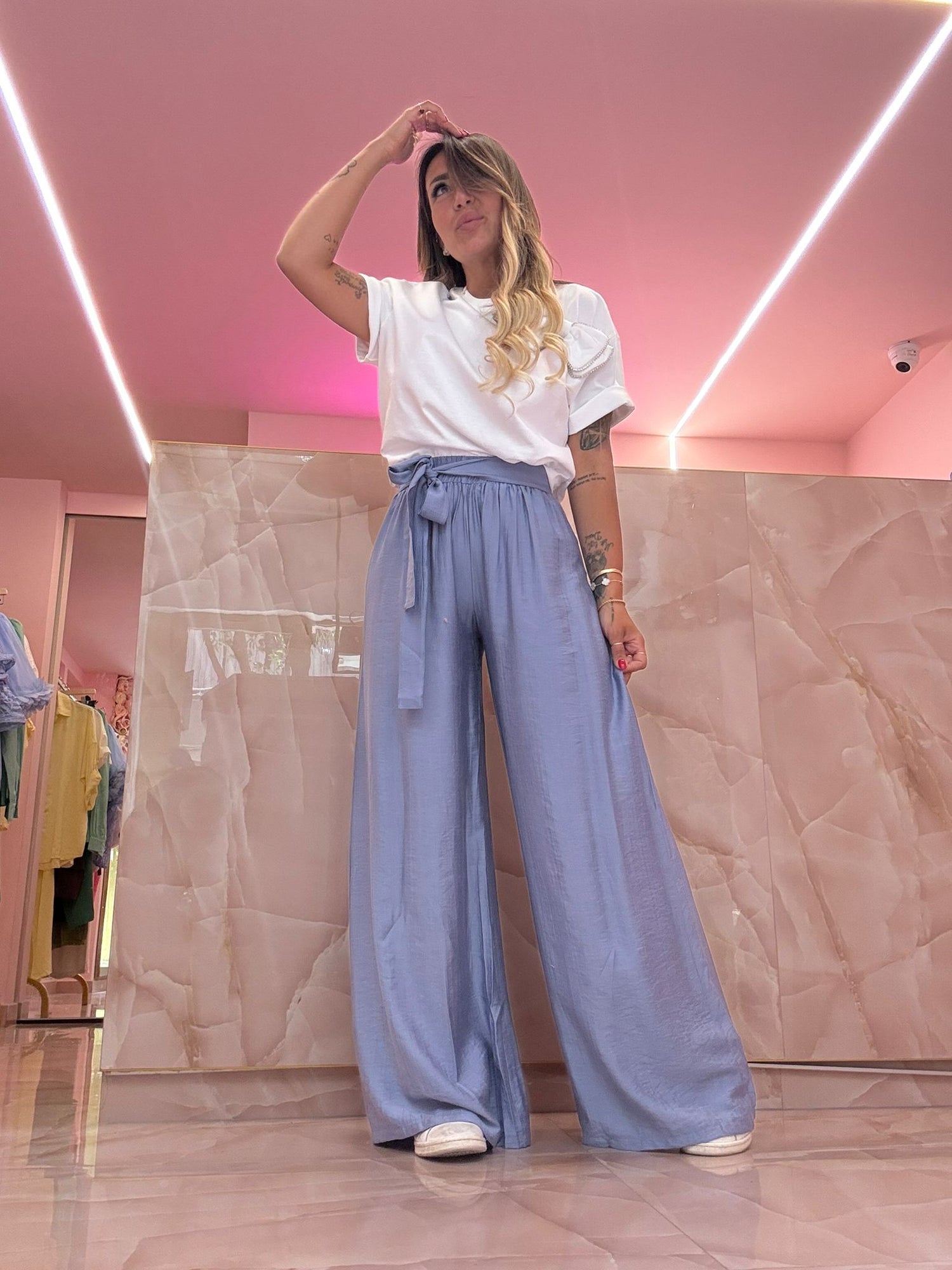 Pantalone Cinturino Palazzo Polvere ♥