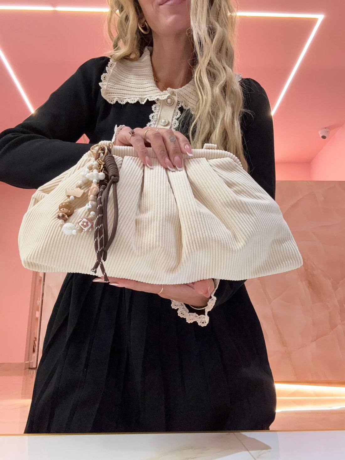 Borsa Pasticcio Costine Beige ♥