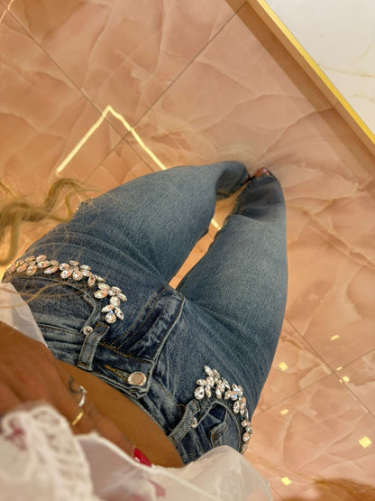 Jeans Fiori Strass ♥