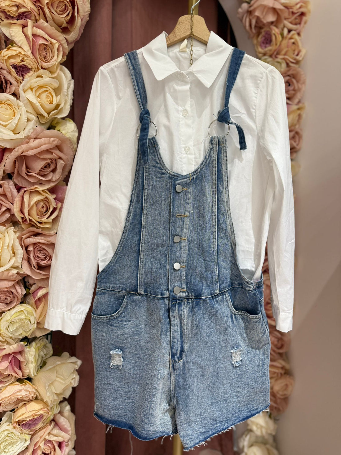 Salopette In Jeans Mezza Gamba ♥