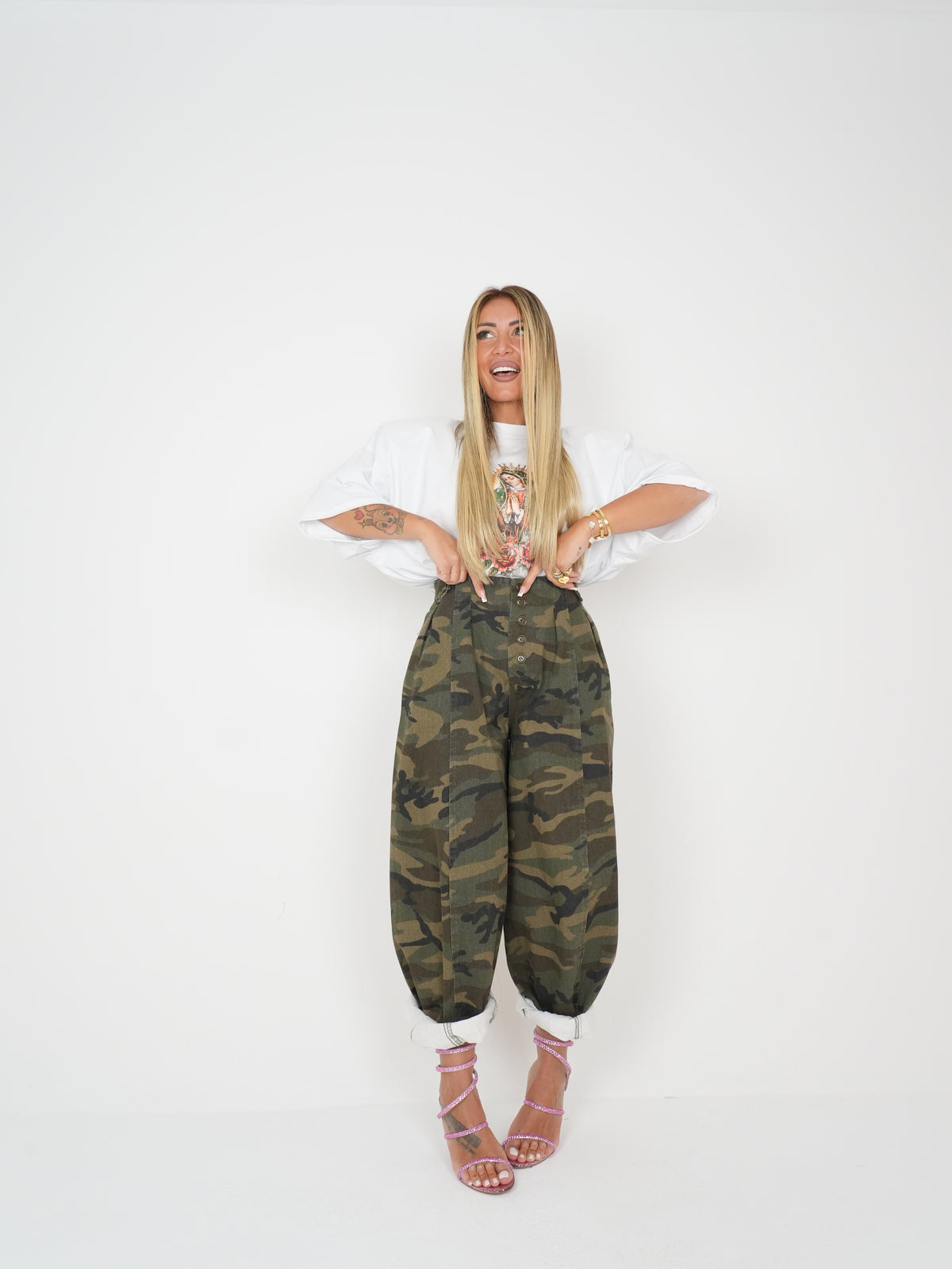 Jeans Balloon Camouflage Bottoncini Legno ♥
