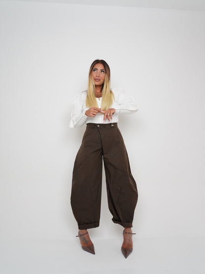 Pantaloni Doppio Bottone Marrò ♥