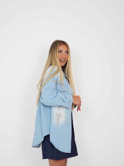 Camicia Denim Cuoricini Strass Assai ♥