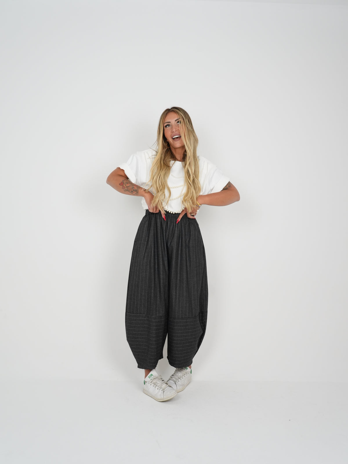 Pantalone Gessato Jessy Grigio ♥