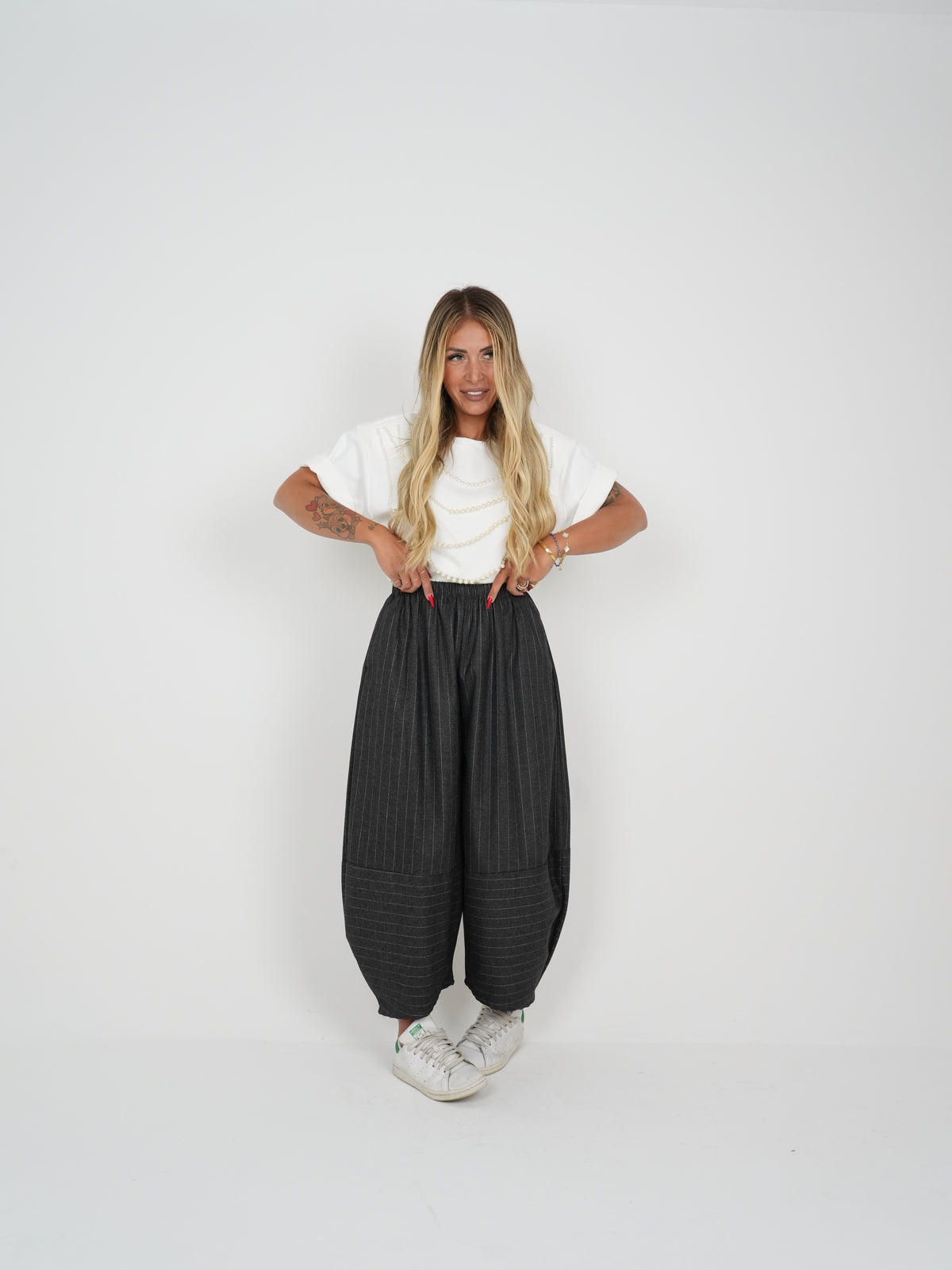 Pantalone Gessato Jessy Grigio ♥