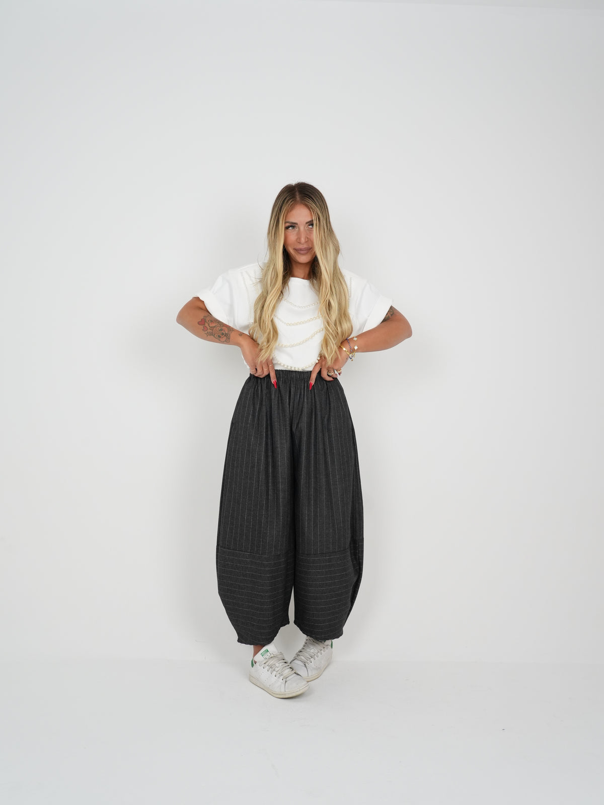 Pantalone Gessato Jessy Grigio ♥