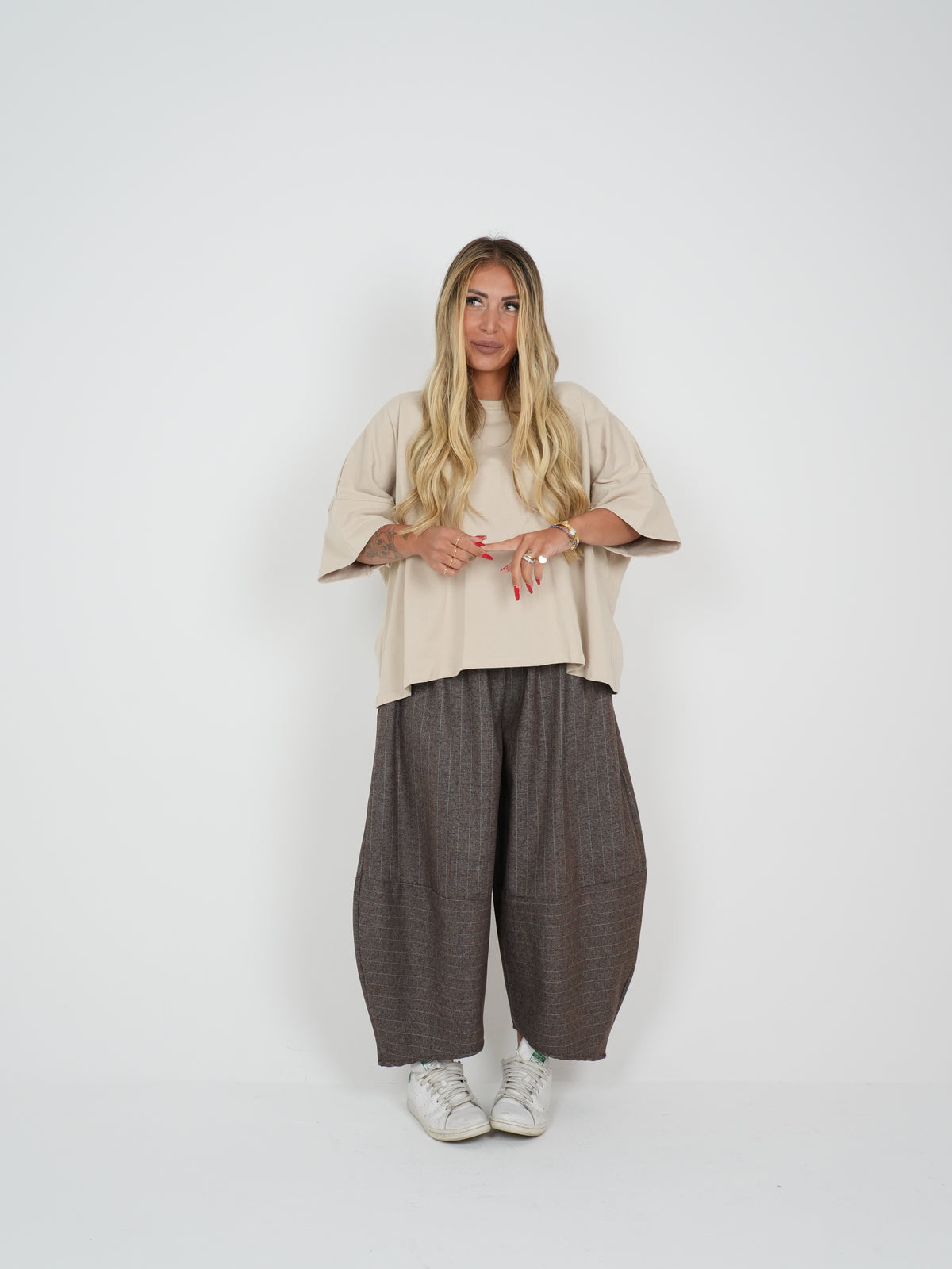 Pantalone Gessato Jessy Tortora ♥