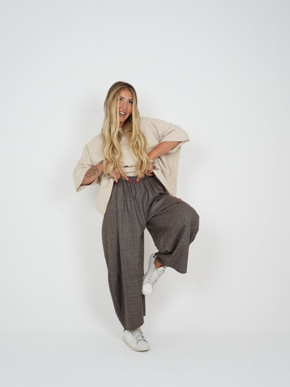 Pantalone Gessato Jessy Tortora ♥