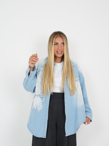 Camicia Denim Fiocchi Strass Assai ♥
