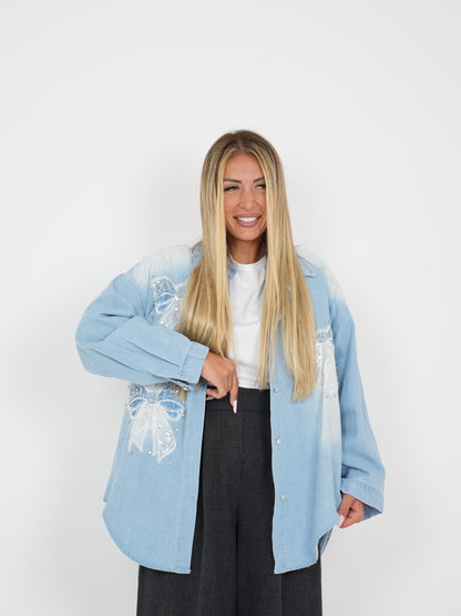 Camicia Denim Fiocchi Strass Assai ♥