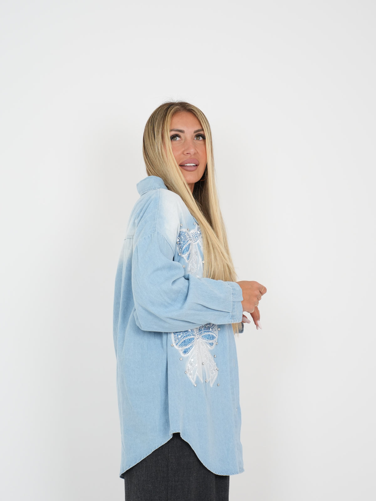 Camicia Denim Fiocchi Strass Assai ♥