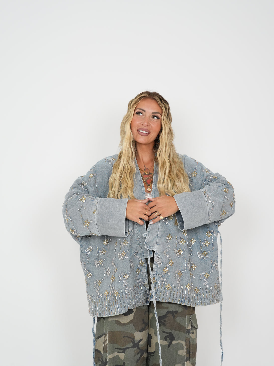 Giacca Kimono Floreale Strass ♥