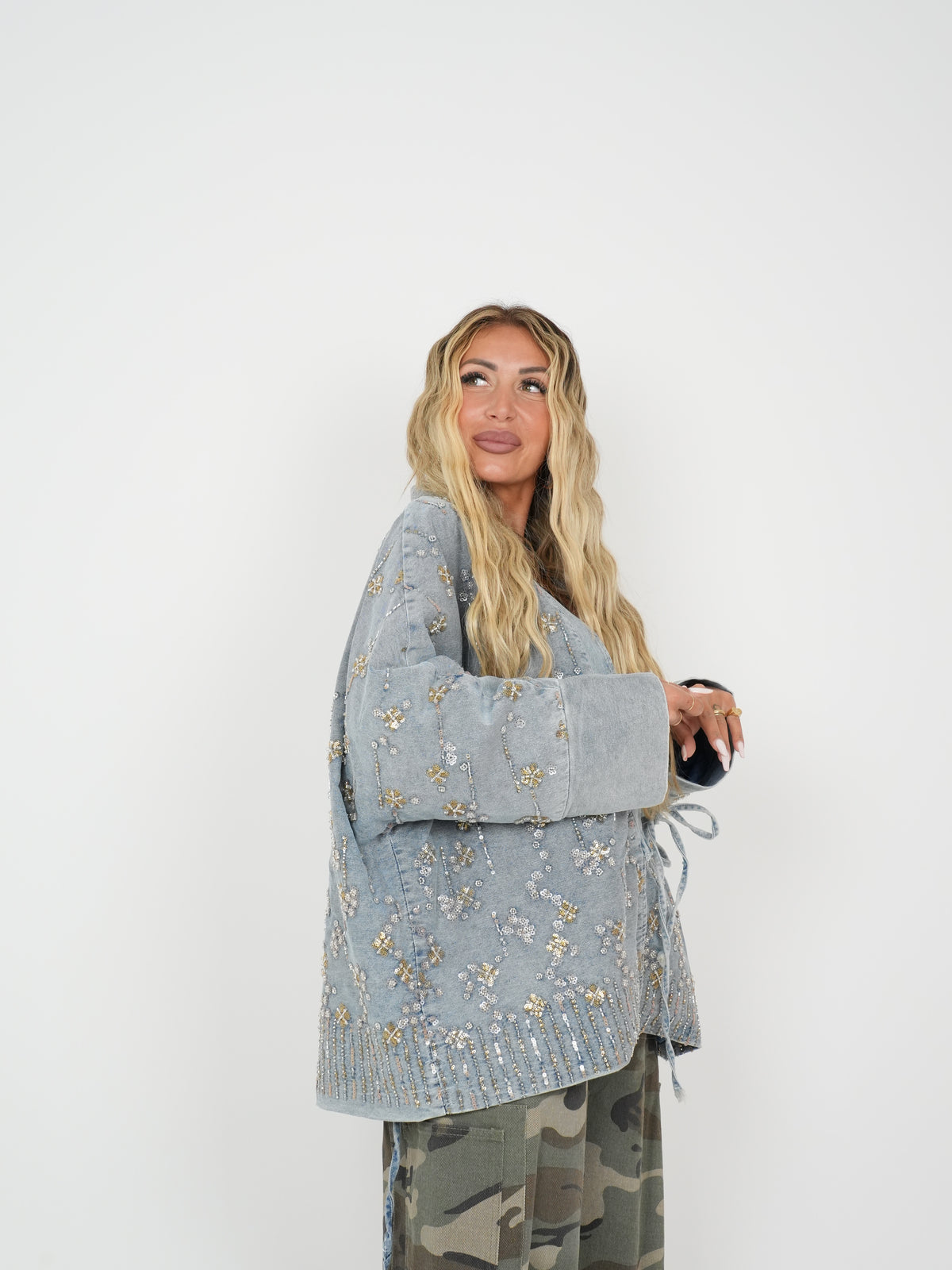 Giacca Kimono Floreale Strass ♥