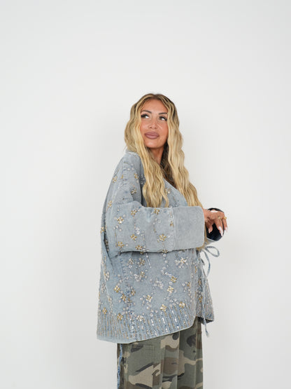 Giacca Kimono Floreale Strass ♥