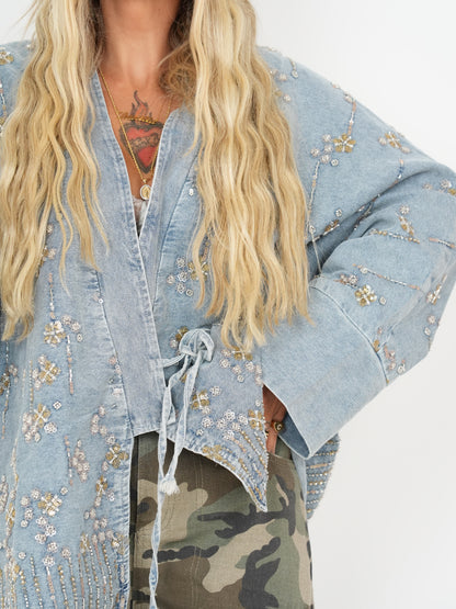 Giacca Kimono Floreale Strass ♥