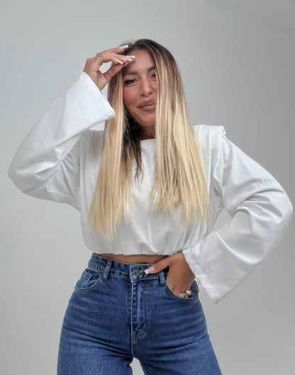 Shirt Manica Lunga Just West bianca ♥