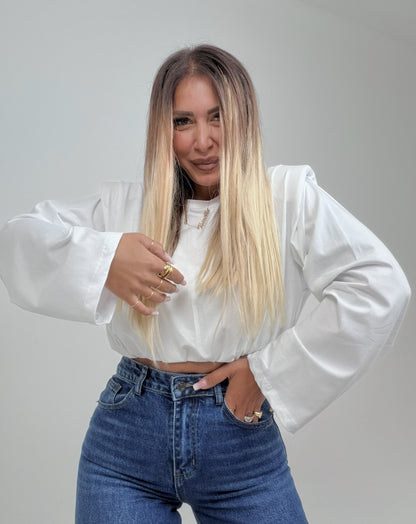 Shirt Manica Lunga Just West bianca ♥