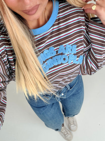 Shirt A Righe Polvere E Marrò ♥