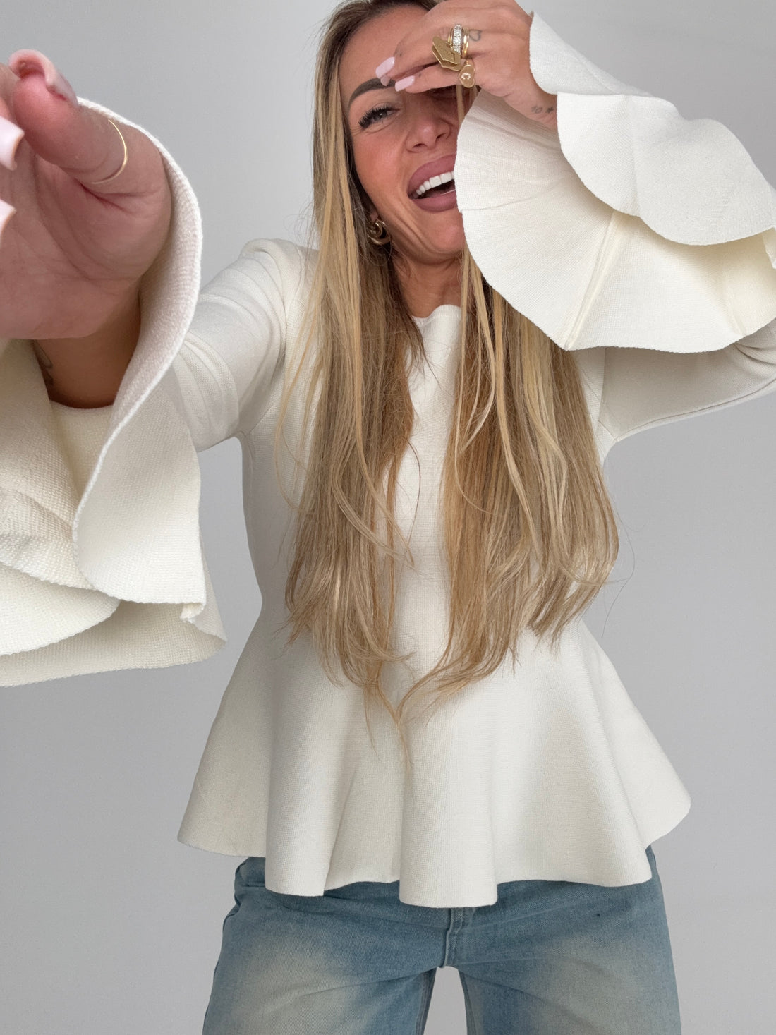 Maglia Manica Svolazzina Beige ♥