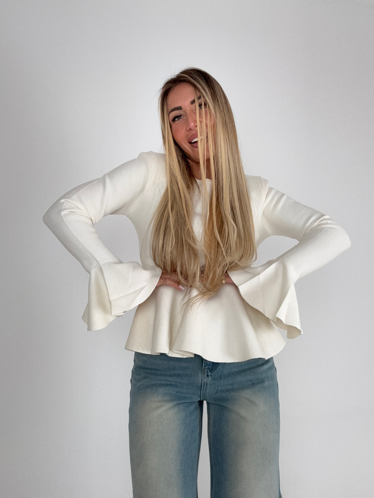 Maglia Manica Svolazzina Beige ♥