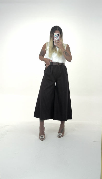 Pantaloni A Caviglia Gessati ♥